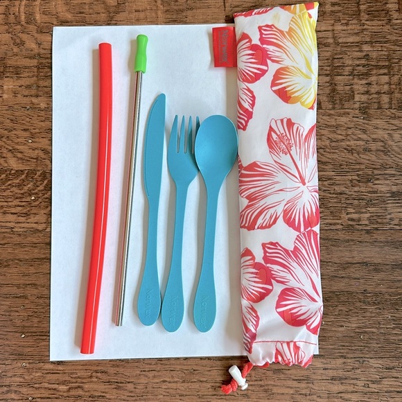 Norwex New cutlery and straw set plus bonus stainless steel straw - Picture 1 of 5